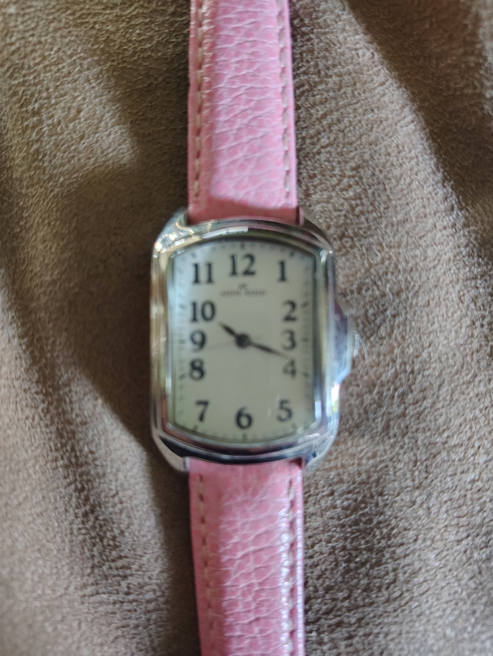 Anne Klein Womens Analog Wrist Watch Pink Leather Strap